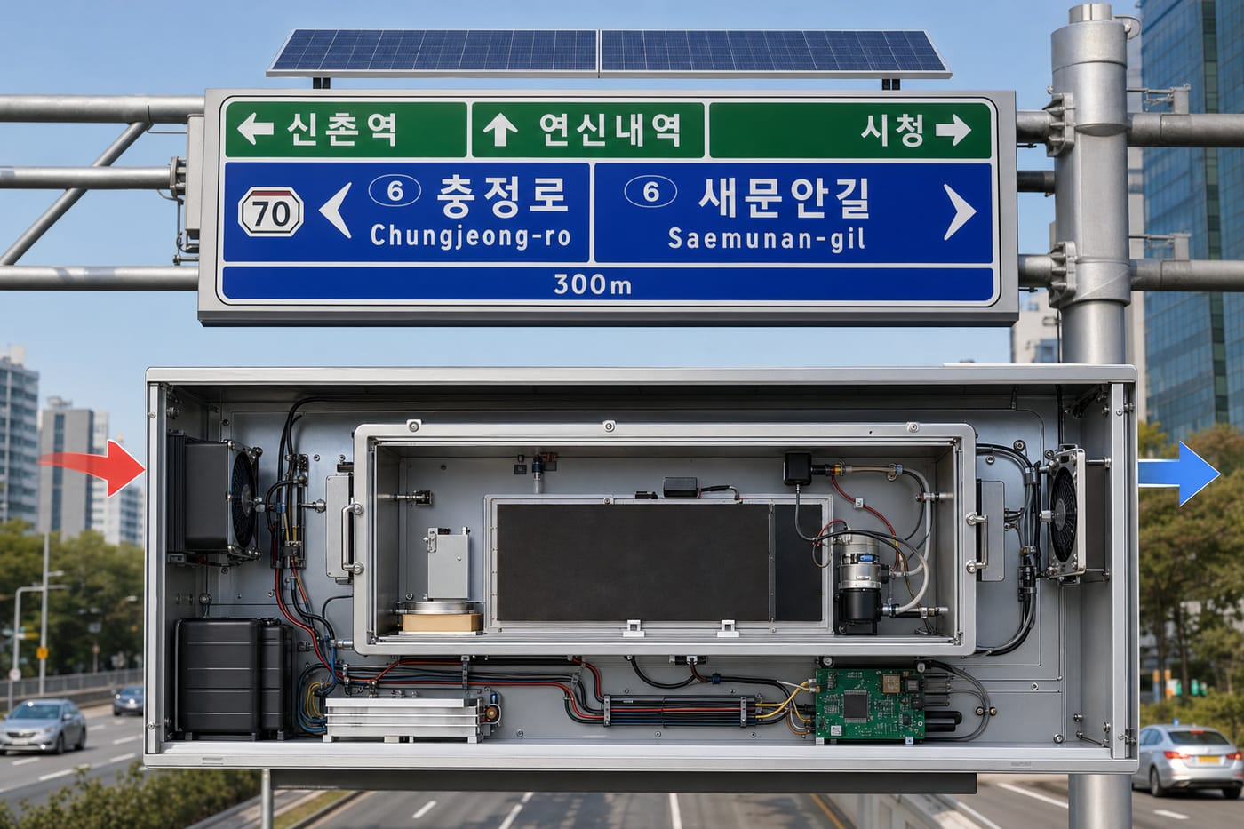이산화탄소 포집 도로표지판 내부 구조